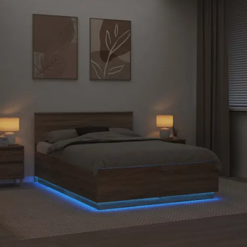 Okvir za krevet s LED trakama Sonoma hrast 150 x 200 cm - sonoma hrast 150 x 200 cm Cijena