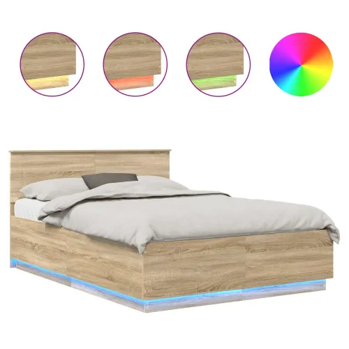 Okvir za krevet s LED trakama Sonoma hrast 150 x 200 cm - sonoma hrast 150 x 200 cm Cijena