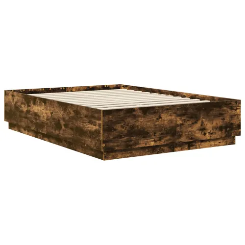 Okvir za krevet s LED trakama Dimljeni hrast 150 x 200 cm - Dimljeni hrast 150 x 200 cm Cijena