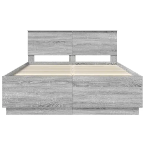 Okvir za krevet s LED trakama Siva Sonoma 150 x 200 cm - Sivi hrast sonoma 150 x 200 cm Cijena