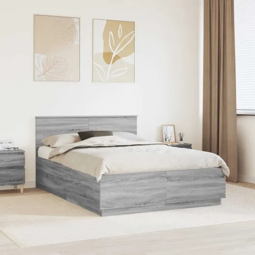 Okvir za krevet s LED trakama Siva Sonoma 150 x 200 cm - Sivi hrast sonoma 150 x 200 cm Cijena