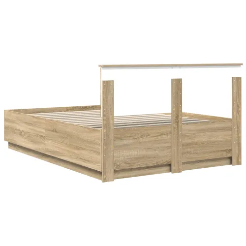 Okvir za krevet s LED trakama Sonoma hrast 140 x 190 cm - sonoma hrast 140 x 190 cm Cijena
