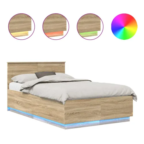 Okvir za krevet s LED trakama Sonoma hrast 135 x 190 cm - sonoma hrast 135 x 190 cm Cijena