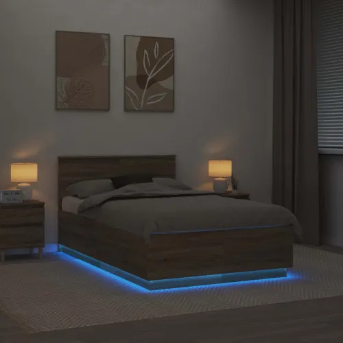 Okvir za krevet s LED trakama Sonoma hrast 135 x 190 cm - sonoma hrast 135 x 190 cm Cijena