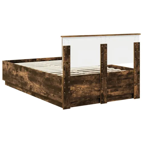 Okvir za krevet s LED trakama Dimljeni hrast 135 x 190 cm - Dimljeni hrast 135 x 190 cm Cijena