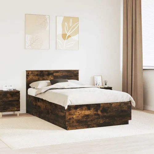 Okvir za krevet s LED trakama Dimljeni hrast 135 x 190 cm - Dimljeni hrast 135 x 190 cm Cijena