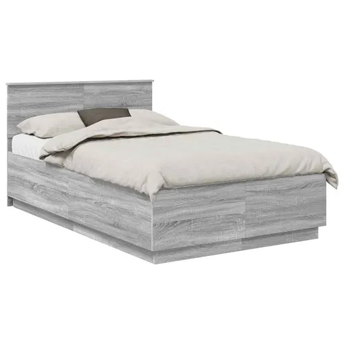 Okvir za krevet s LED trakama Siva Sonoma 135 x 190 cm - Sivi hrast sonoma 135 x 190 cm Cijena