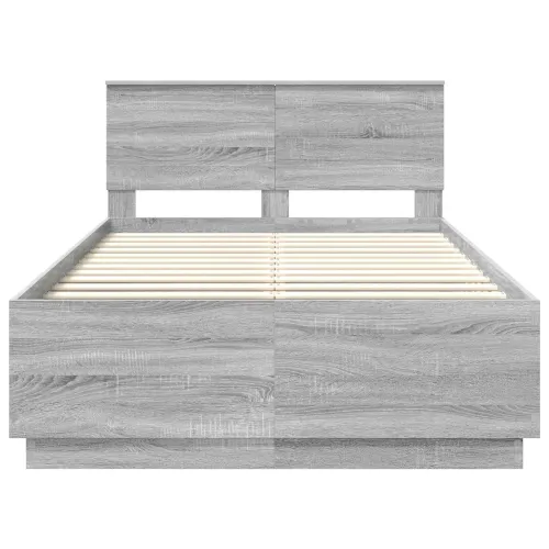 Okvir za krevet s LED trakama Siva Sonoma 135 x 190 cm - Sivi hrast sonoma 135 x 190 cm Cijena