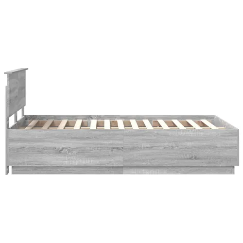 Okvir za krevet s LED trakama Siva Sonoma 135 x 190 cm - Sivi hrast sonoma 135 x 190 cm Cijena