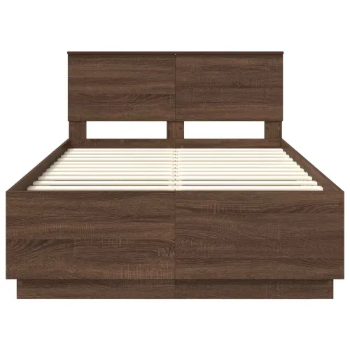 Okvir za krevet s LED trakama Smeđi hrast 120 x 190 cm - Smeđi hrast 120 x 190 cm Cijena