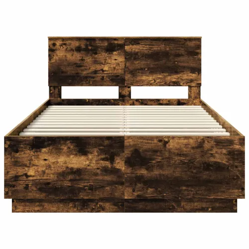 Okvir za krevet s LED trakama Dimljeni hrast 120 x 200 cm - Dimljeni hrast 120 x 200 cm Cijena