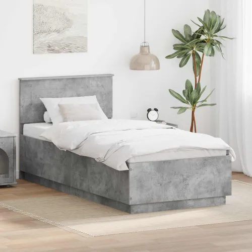 Okvir za krevet s LED trakama Betonski sivi 100 x 200 cm - Beton siva 100 x 200 cm Cijena