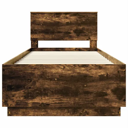 Okvir za krevet s LED trakama Dimljeni hrast 90 x 190 cm - Dimljeni hrast 90 x 190 cm Cijena