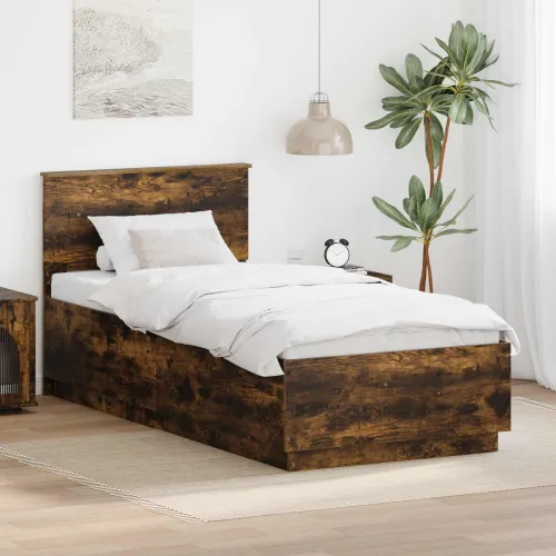 Okvir za krevet s LED trakama Dimljeni hrast 90 x 190 cm - Dimljeni hrast 90 x 190 cm Cijena