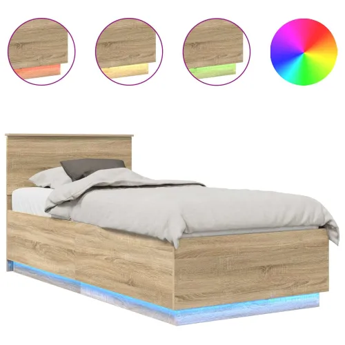 Okvir za krevet s LED trakama Sonoma hrast 70 x 190 cm - sonoma hrast 75 x 190 cm Cijena