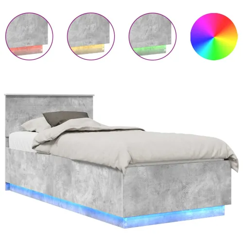 Okvir za krevet s LED trakama Betonski sivi 70 x 190 cm - Beton siva 75 x 190 cm Cijena