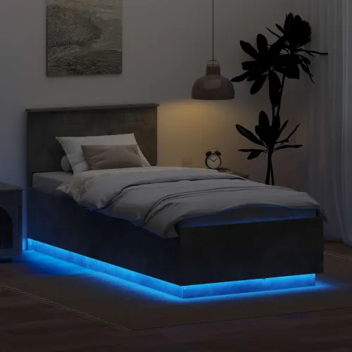 Okvir za krevet s LED trakama Betonski sivi 70 x 190 cm - Beton siva 75 x 190 cm Cijena