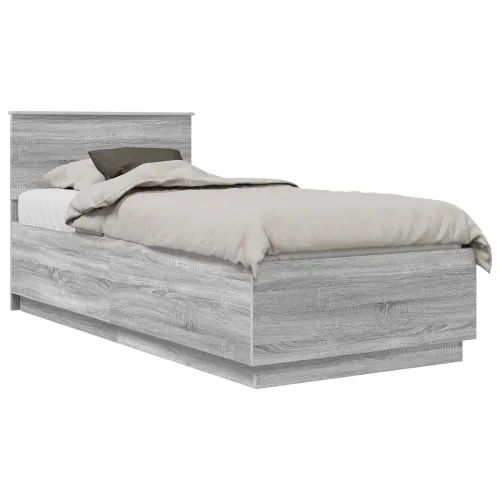 Okvir za krevet Siva Sonoma 70 x 190 cm Konstruirano drvo - Sivi hrast sonoma 75 x 190 cm Cijena