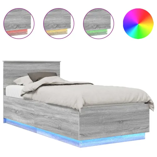 Okvir za krevet Siva Sonoma 70 x 190 cm Konstruirano drvo - Sivi hrast sonoma 75 x 190 cm Cijena