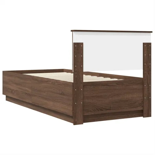 Okvir za krevet Smeđi hrast 70 x 190 cm Konstruirano drvo - Smeđi hrast 75 x 190 cm Cijena