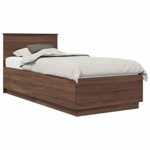 Okvir za krevet Smeđi hrast 70 x 190 cm Konstruirano drvo - Smeđi hrast 75 x 190 cm Cijena