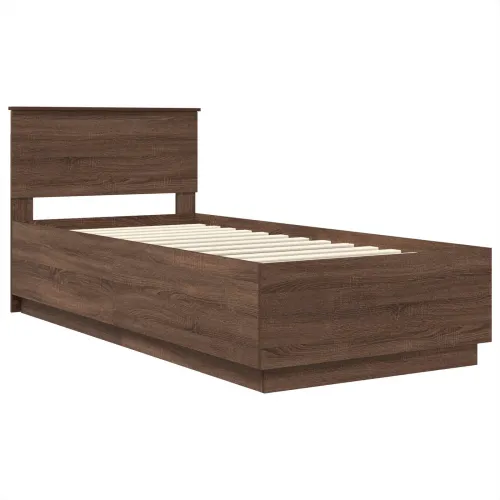 Okvir za krevet Smeđi hrast 70 x 190 cm Konstruirano drvo - Smeđi hrast 75 x 190 cm Cijena
