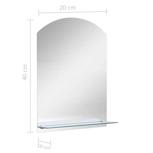 Zidno ogledalo s policom 20 x 40 cm od kaljenog stakla - 20 x 40 cm Ovalno Cijena