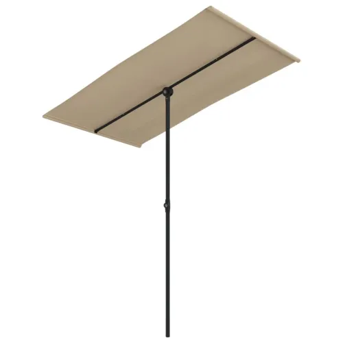 Vrtni suncobran s aluminijskim stupom 180 x 110 cm smeđesivi - Sivo-smeđa 180 x 110 cm Cijena