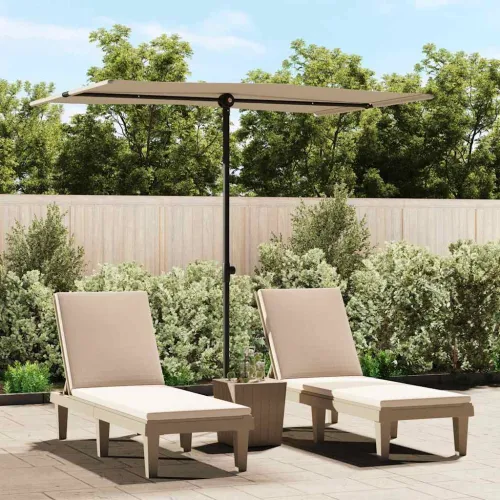 Vrtni suncobran s aluminijskim stupom 2 x 1,5 m smeđe-sivi - Sivo-smeđa 200 x 150 cm Cijena