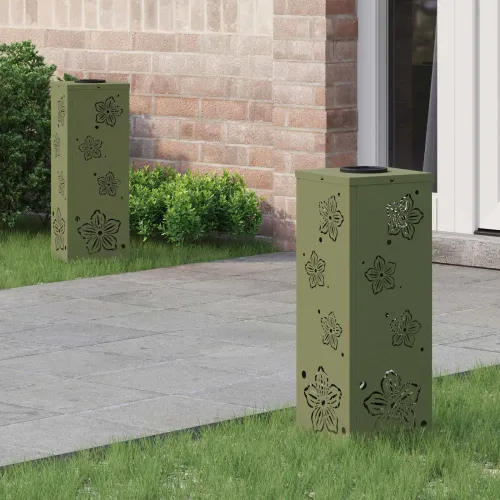 Solarna LED svjetlost za stazu 2 kom. Topla bijela - 18 x 18 x 50 cm Maslinovo zelena Cvijet s pet latica Cijena