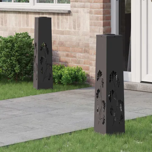 Solarna LED svjetlost za stazu 2 kom. Topla bijela - 18 x 18 x 80 cm Crna Uzorak grane Cijena