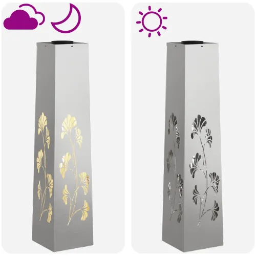 Solarna LED svjetlost za stazu 2 kom. Topla bijela - 18 x 18 x 80 cm Nehrđajući čelik Uzorak grane Cijena