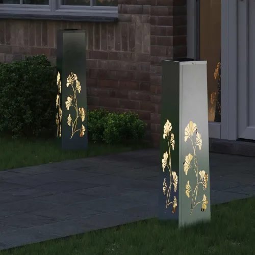 Solarna LED svjetlost za stazu 2 kom. Topla bijela - 18 x 18 x 80 cm Nehrđajući čelik Uzorak grane Cijena
