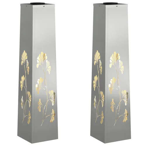 Solarna LED svjetlost za stazu 2 kom. Topla bijela - 18 x 18 x 80 cm Galvanizirani čelik Uzorak grane Cijena