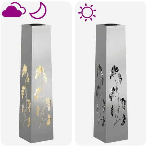 Solarna LED svjetlost za stazu 2 kom. Topla bijela - 18 x 18 x 80 cm Galvanizirani čelik Uzorak grane Cijena