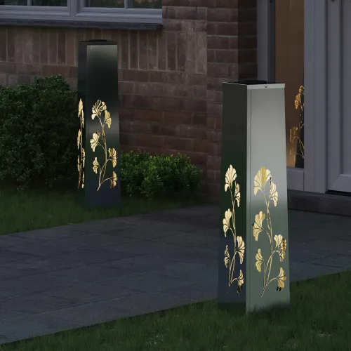 Solarna LED svjetlost za stazu 2 kom. Topla bijela - 18 x 18 x 80 cm Galvanizirani čelik Uzorak grane Cijena