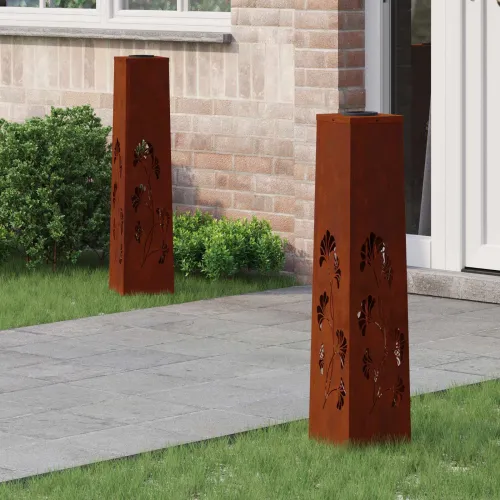 Solarna LED svjetlost za stazu 2 kom. Topla bijela - 18 x 18 x 80 cm Otporni čelik Uzorak grane Cijena