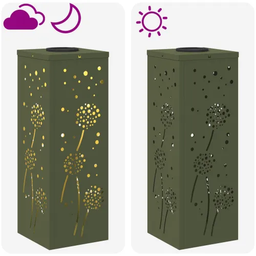 Solarna LED svjetlost za stazu 2 kom. Topla bijela - 18 x 18 x 50 cm Maslinovo zelena Uzorak maslačka Cijena