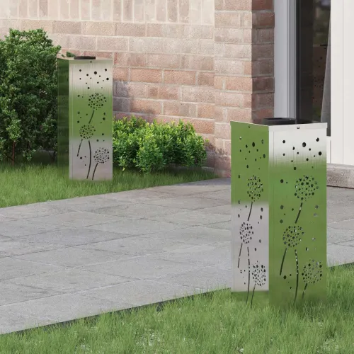 Solarna LED svjetlost za stazu 2 kom. Topla bijela - 18 x 18 x 50 cm Nehrđajući čelik Uzorak maslačka Cijena