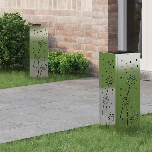 Solarna LED svjetlost za stazu 2 kom. Topla bijela - 18 x 18 x 50 cm Galvanizirani čelik Uzorak maslačka Cijena