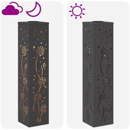 Solarna LED svjetlost za stazu 2 kom. Topla bijela - 18 x 18 x 80 cm Crna Uzorak maslačka Cijena