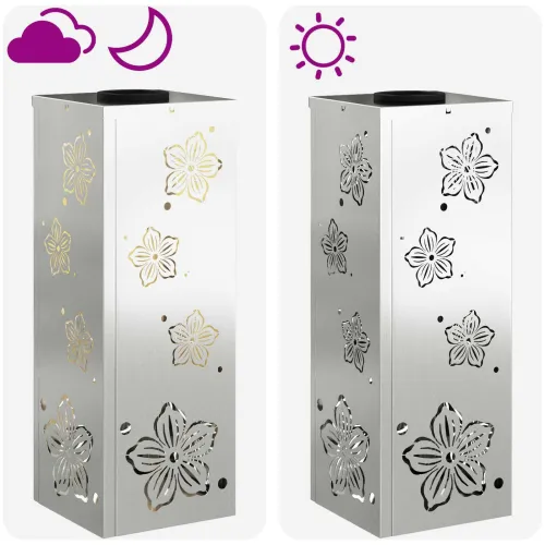 Solarna LED svjetlost za stazu 2 kom. Topla bijela - 18 x 18 x 50 cm Galvanizirani čelik Cvijet s pet latica Cijena