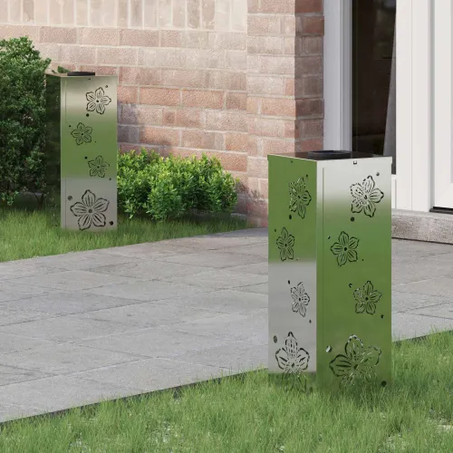 Solarna LED svjetlost za stazu 2 kom. Topla bijela - 18 x 18 x 50 cm Galvanizirani čelik Cvijet s pet latica Cijena