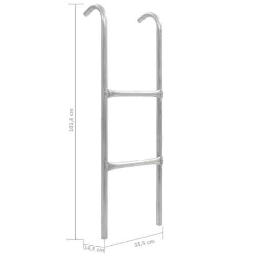 Ljestve za trampolin s 2 prečke čelične srebrne 102,6 cm - 102.6 cm Cijena