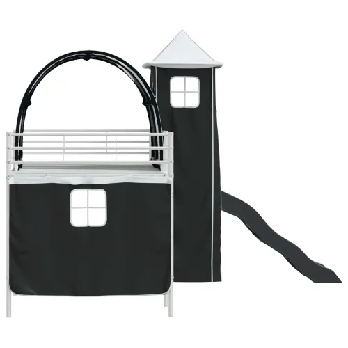 Krevet na kat za djecu Bijela i crna 107 x 203 cm Metal - Bijela i crna 107 x 203 cm Cijena