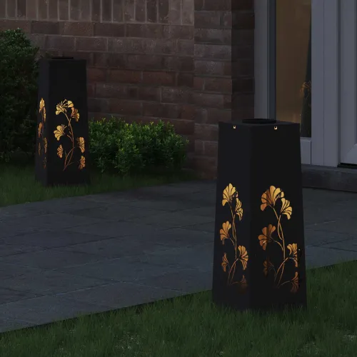 Solarna LED svjetlost za stazu 2 kom. Topla bijela - 18 x 18 x 50 cm Crna Uzorak grane Cijena