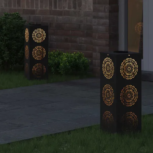 Solarna LED svjetlost za stazu 2 kom. Topla bijela - 18 x 18 x 50 cm Crna Uzorak kruga Cijena