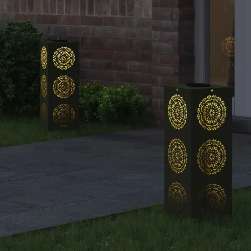 Solarna LED svjetlost za stazu 2 kom. Topla bijela - 18 x 18 x 50 cm Maslinovo zelena Uzorak kruga Cijena