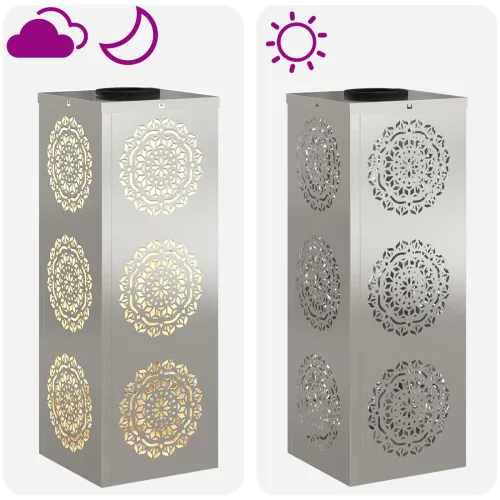 Solarna LED svjetlost za stazu 2 kom. Topla bijela - 18 x 18 x 50 cm Nehrđajući čelik Uzorak kruga Cijena