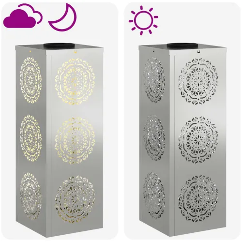 Solarna LED svjetlost za stazu 2 kom. Topla bijela - 18 x 18 x 50 cm Galvanizirani čelik Uzorak kruga Cijena